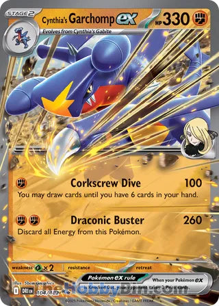 Cynthia's Garchomp ex #104/182 Double Rare - Destined Rivals Pokemon card