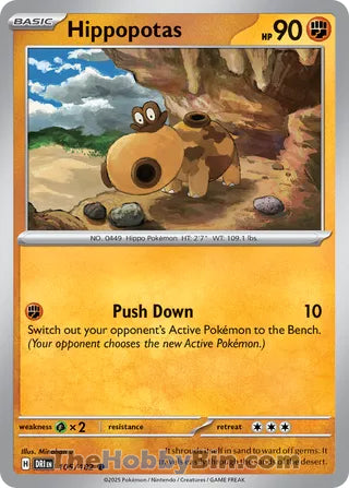 Hippopotas #105/182 Common - Destined Rivals Pokemon card