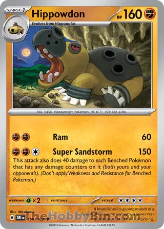Hippowdon #106/182 Uncommon - Destined Rivals Pokemon card