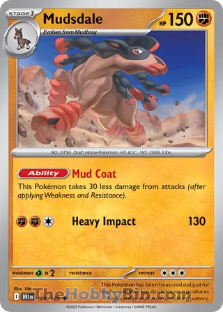 Mudsdale #108/182 Uncommon - Destined Rivals Pokemon card
