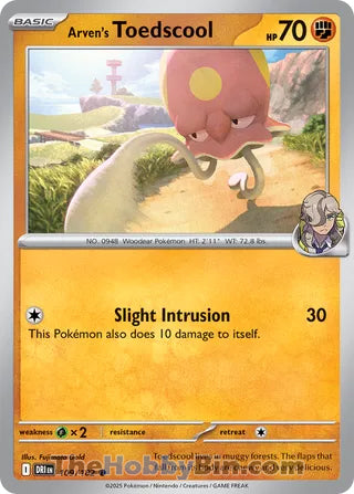 Arven's Toedscool #109/182 Common - Destined Rivals Pokemon card