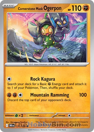 Cornerstone Mask Ogerpon #111/182 Uncommon - Destined Rivals Pokemon card