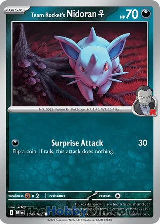 Team Rocket's Nidoran F #114/182 Common - Destined Rivals Pokemon card