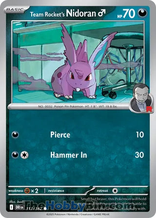 Team Rocket's Nidoran M #117/182 Common - Destined Rivals Pokemon card