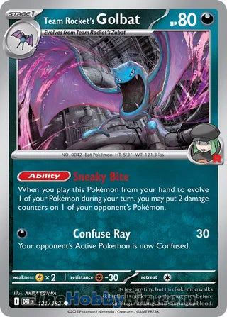 Team Rocket's Golbat #121/182 Uncommon - Destined Rivals Pokemon card