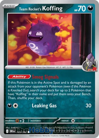 Team Rocket's Koffing #125/182 Common - Destined Rivals Pokemon card