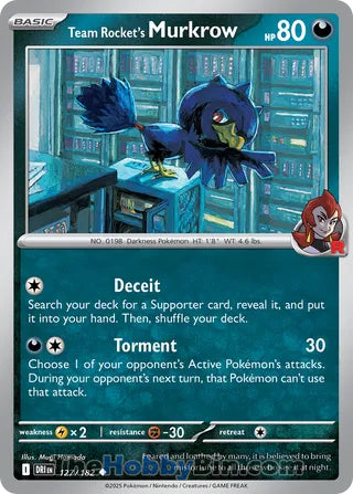 Team Rocket's Murkrow #127/182 Uncommon - Destined Rivals Pokemon card