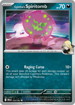 Cynthia's Spiritomb #129/182 Uncommon - Destined Rivals Pokemon card