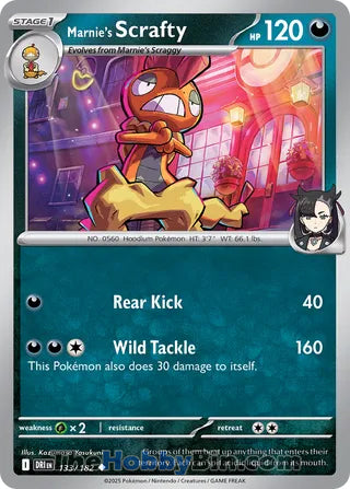 Marnie's Scrafty #133/182 Uncommon - Destined Rivals Pokemon card