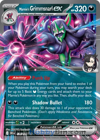 Marnie's Grimmsnarl ex #136/182 Double Rare - Destined Rivals Pokemon card
