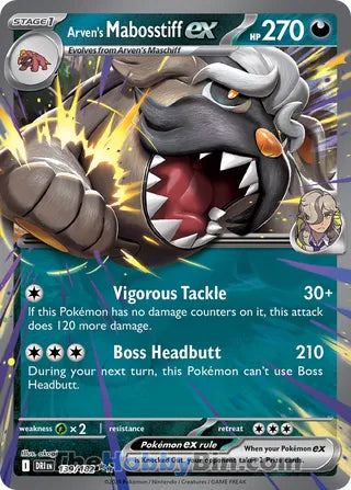 Arven's Mabosstiff ex #139/182 Double Rare - Destined Rivals Pokemon card