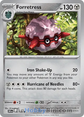 Forretress #140/182 Uncommon - Destined Rivals Pokemon card