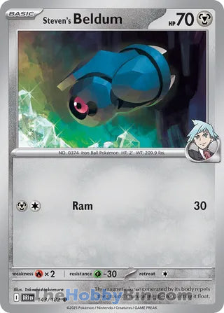 Steven's Beldum #143/182 Common - Destined Rivals Pokemon card