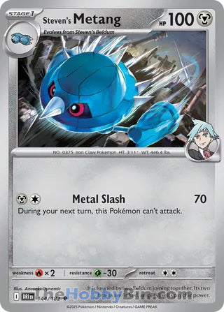 Steven's Metang #144/182 Uncommon - Destined Rivals Pokemon card