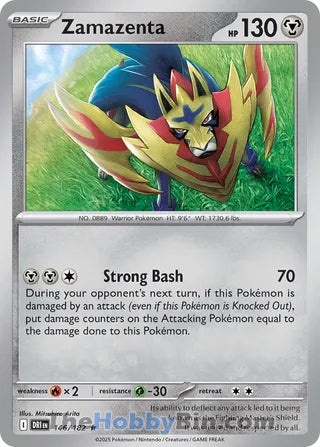 Zamazenta #146/182 Rare - Destined Rivals Pokemon card