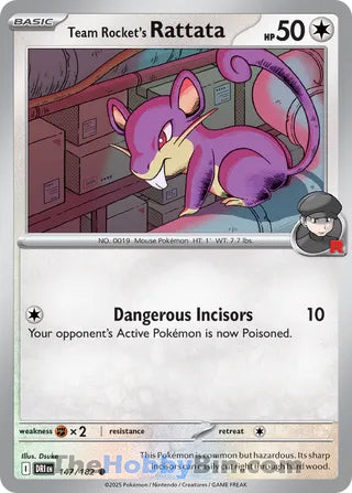 Team Rocket's Rattata #147/182 Common - Destined Rivals Pokemon card