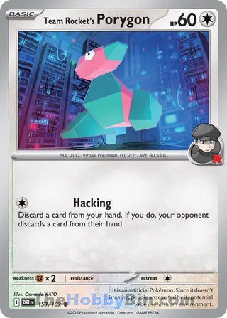 Team Rocket's Porygon #153/182 Common - Destined Rivals Pokemon card