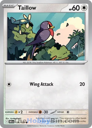 Taillow #156/182 Common - Destined Rivals Pokemon card