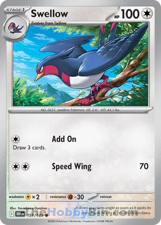 Swellow #157/182 Common - Destined Rivals Pokemon card