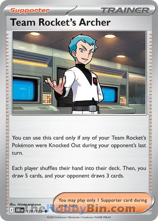 Team Rocket's Archer #170/182 Uncommon - Destined Rivals Pokemon card