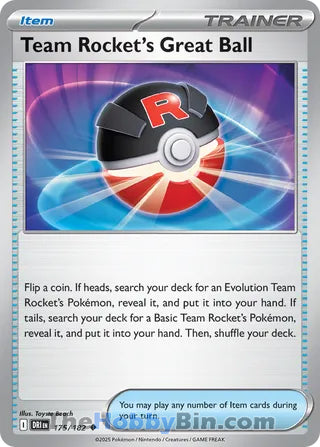 Team Rocket's Great Ball #175/182 Uncommon - Destined Rivals Pokemon card