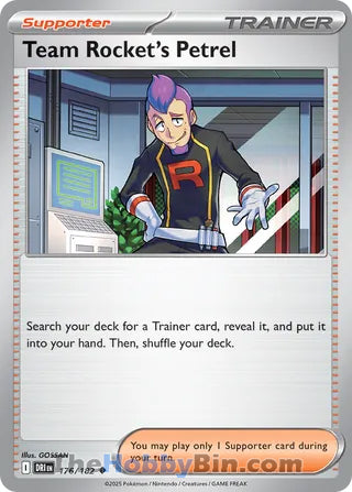 Team Rocket's Petrel #176/182 Uncommon - Destined Rivals Pokemon card