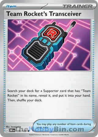 Team Rocket's Transceiver #178/182 Uncommon - Destined Rivals Pokemon card