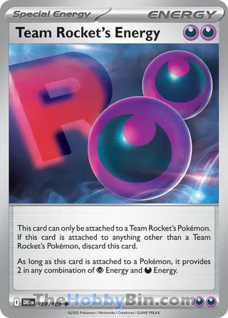 Team Rocket's Energy #182/182 Uncommon - Destined Rivals Pokemon card