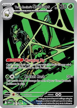 Team Rocket's Spidops #187/182 Illustration Rare - Destined Rivals Pokemon card