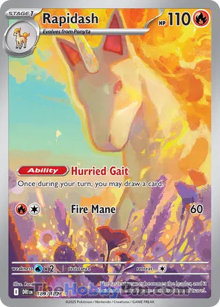 Rapidash #189/182 Illustration Rare - Destined Rivals Pokemon card