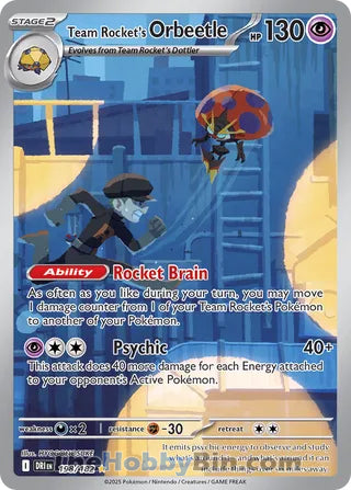 Team Rocket's Orbeetle #198/182 Illustration Rare - Destined Rivals Pokemon card