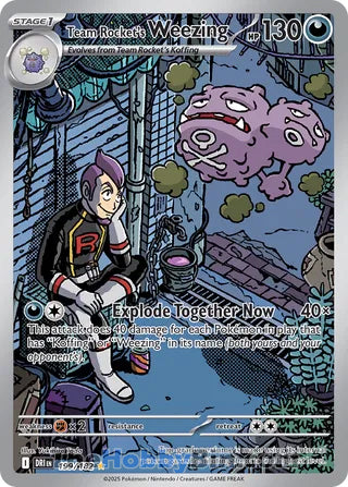 Team Rocket's Weezing #199/182 Illustration Rare - Destined Rivals Pokemon card