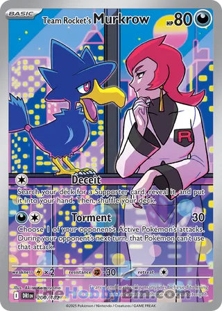 Team Rocket's Murkrow #200/182 Illustration Rare - Destined Rivals Pokemon card