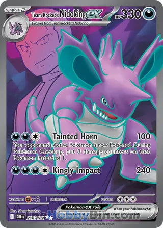Team Rocket's Nidoking ex #216/182 Ultra Rare - Destined Rivals Pokemon card