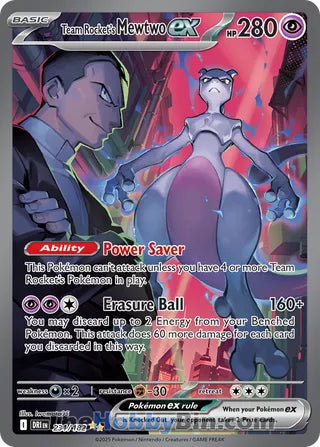 Team Rocket's Mewtwo ex #231/182 Special Illustration Rare - Destined Rivals Pokemon card