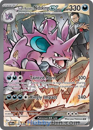 Team Rocket's Nidoking ex #233/182 Special Illustration Rare - Destined Rivals Pokemon card