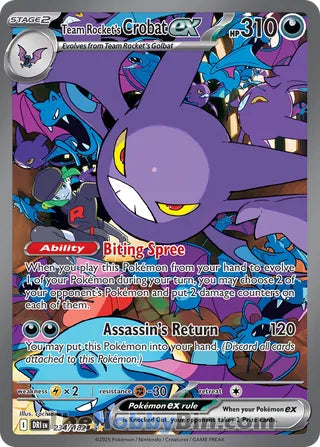 Team Rocket's Crobat ex #234/182 Special Illustration Rare - Destined Rivals Pokemon card