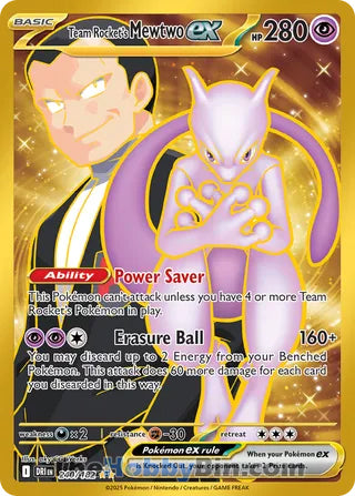 Team Rocket's Mewtwo ex #240/182 Hyper Rare - Destined Rivals Pokemon card