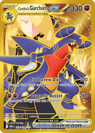 Cynthia's Garchomp ex #241/182 Hyper Rare - Destined Rivals Pokemon card