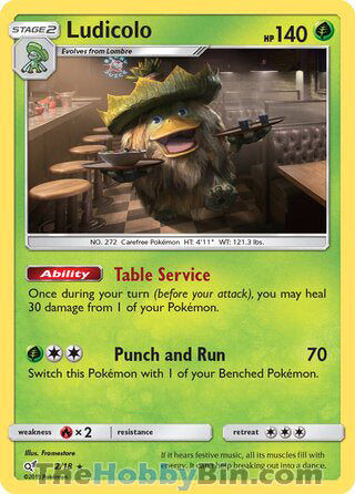 Ludicolo #2/18 Rare - Detective Pikachu Pokemon card