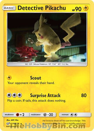 Detective Pikachu Detective Pikachu Rare #10/18