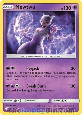 Mewtwo Detective Pikachu Holo Rare #12/18