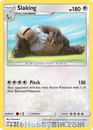 Slaking #18/18 Rare - Detective Pikachu Pokemon card