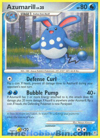 Azumarill #18/130 Rare - Diamond & Pearl Pokemon card