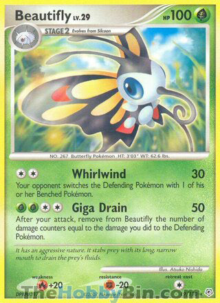 Beautifly #19/130 Rare - Diamond & Pearl Pokemon card