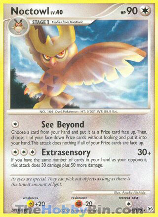 Noctowl #34/130 Rare - Diamond & Pearl Pokemon card