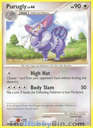Purugly #36/130 Rare - Diamond & Pearl Pokemon card