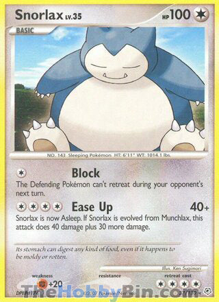 Snorlax #37/130 Rare - Diamond & Pearl Pokemon card