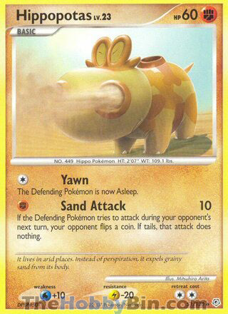 Hippopotas #51/130 Uncommon - Diamond & Pearl Pokemon card