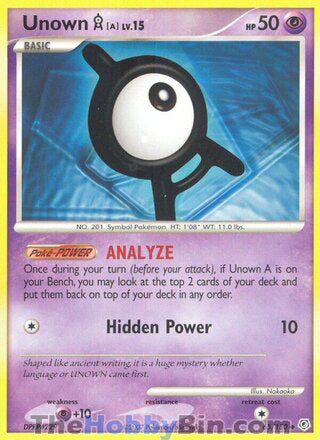Unown [A] #65/130 Uncommon - Diamond & Pearl Pokemon card